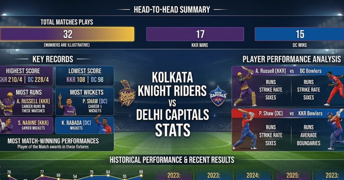 KKR vs DC Stats: Head-to-Head IPL Record