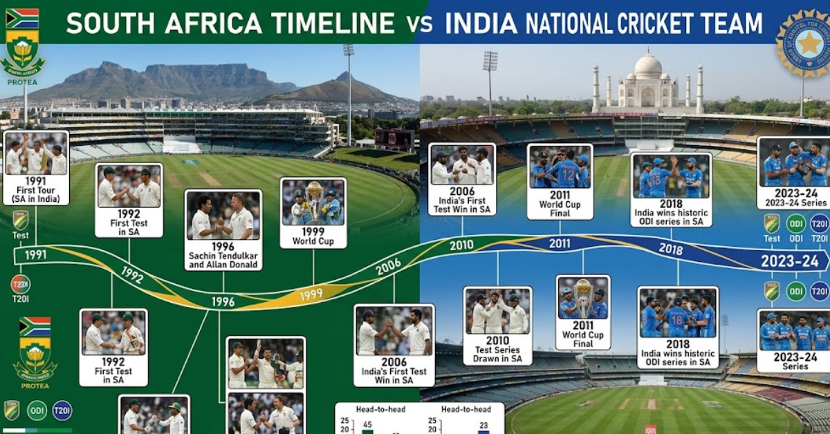 South Africa vs India Cricket Team Timeline