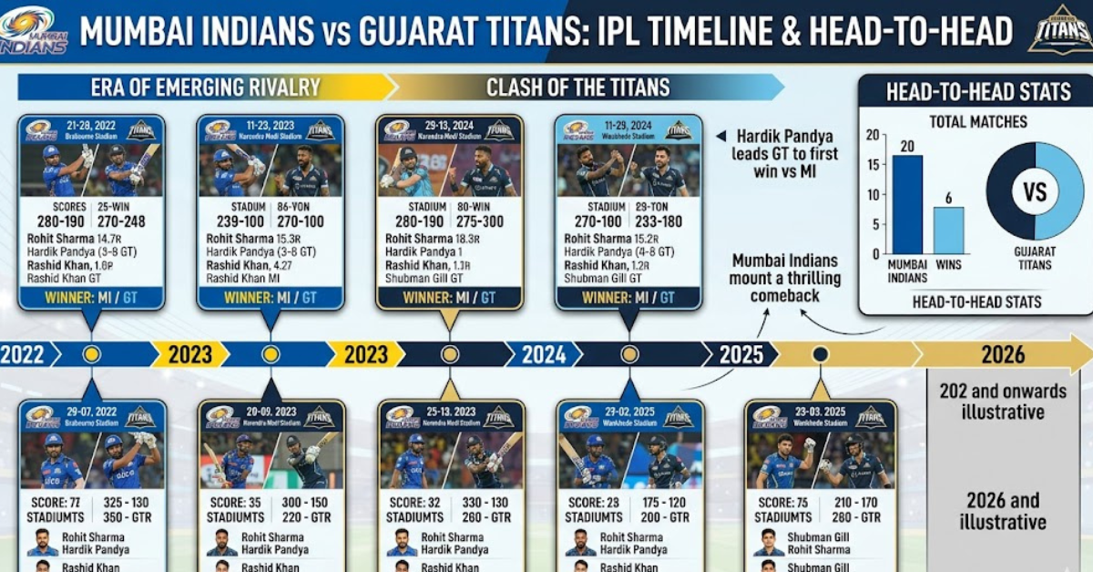 Mumbai Indians vs Gujarat Titans Timeline
