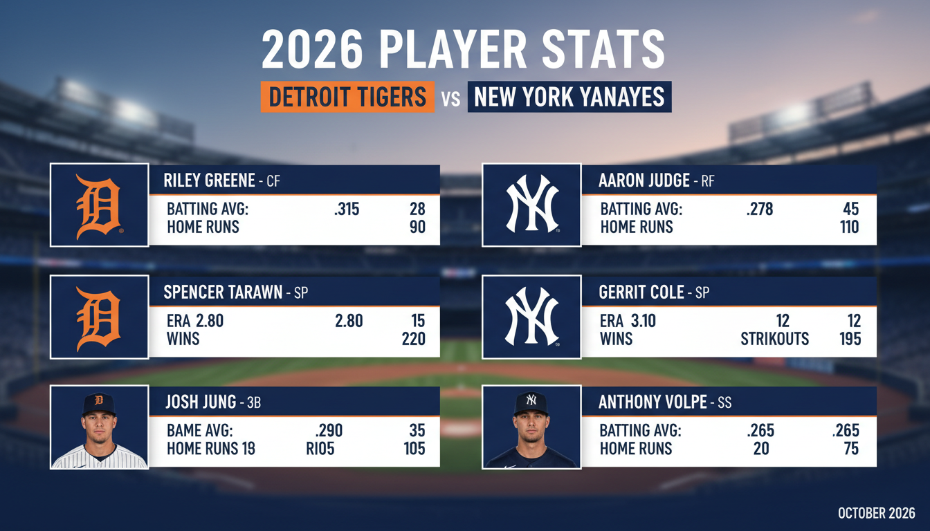 Detroit Tigers vs New York Yankees Match Player Stats | 2026 Guide
