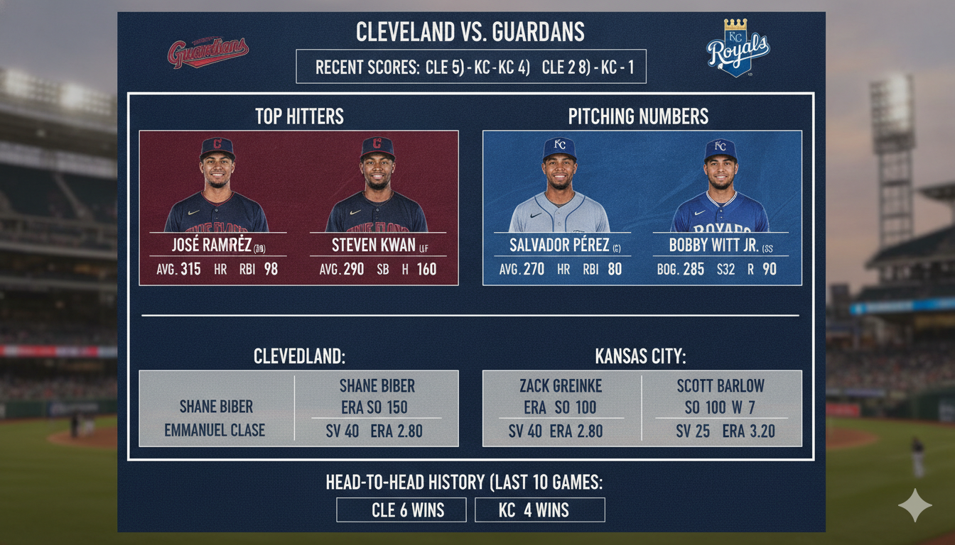 Cleveland Guardians vs Kansas City Royals Match Player Stats