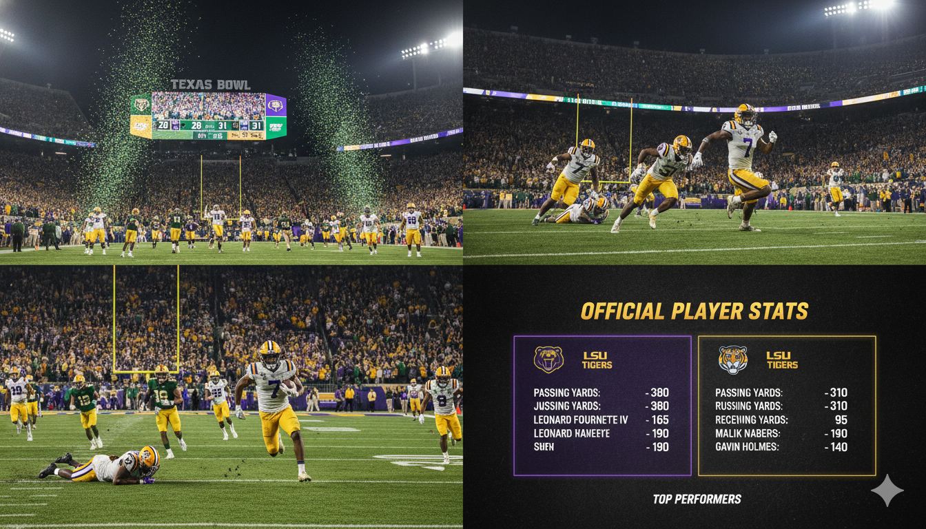 Baylor Bears Football vs LSU Tigers Football