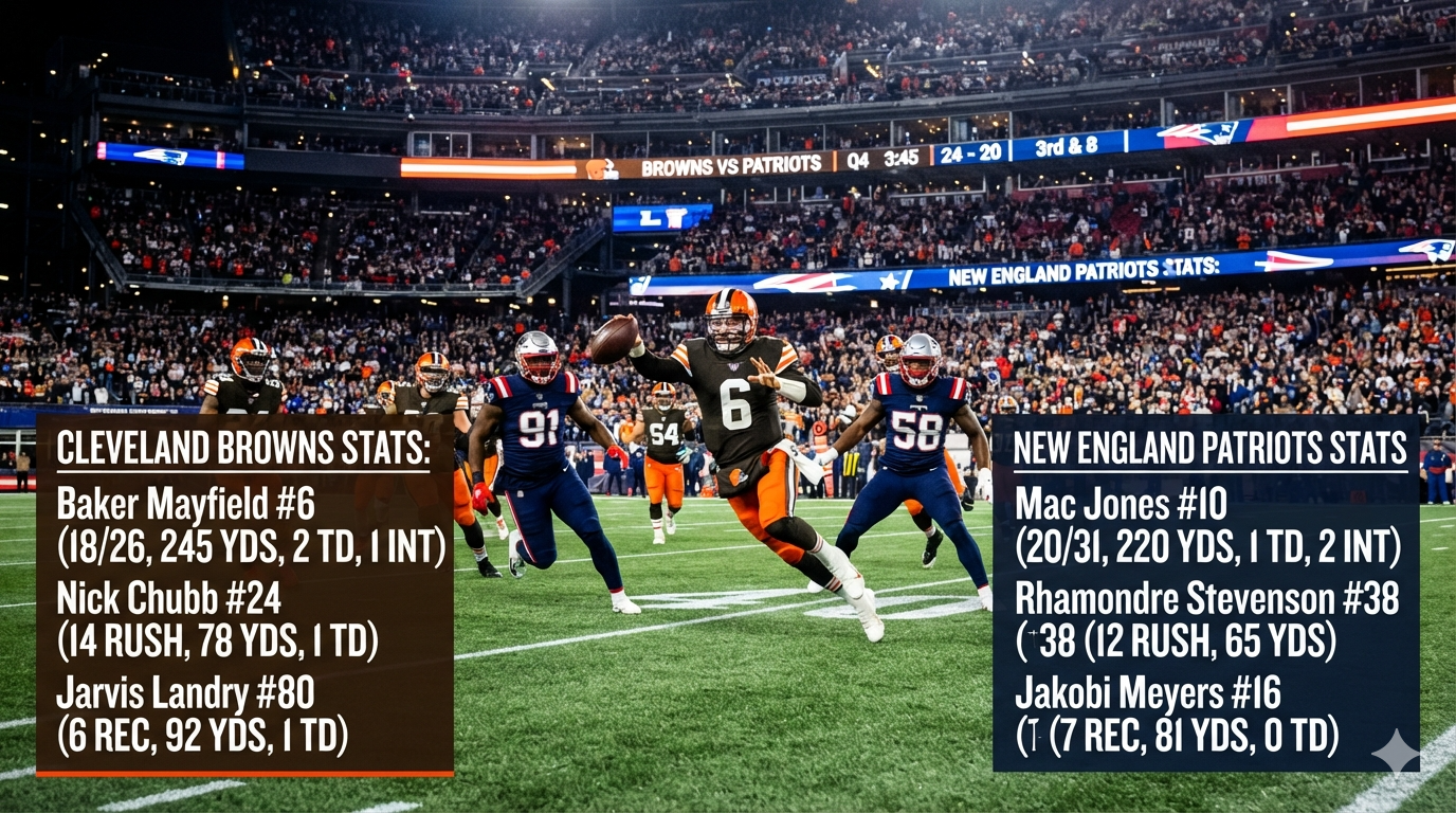 Cleveland Browns vs New England Patriots Match Player Stats
