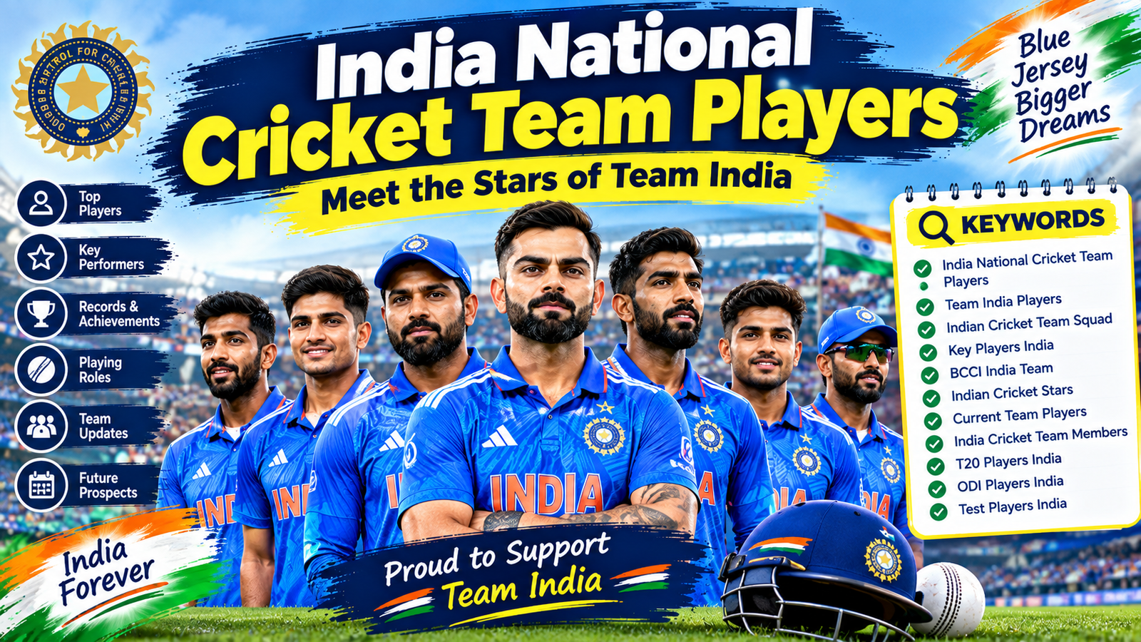 India National Cricket Team Players, Roles, and Key Stars
